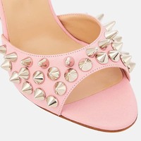 Sandales à talons très hauts en PU rose sexy et tendance, design personnalisé, grandes tailles, chaussures d'été pour femmes, OEM/ODM