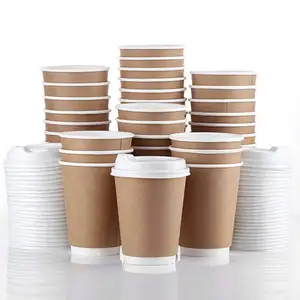 Lid_triple 잔물결 벽 커피 종이컵을 가진 까만 잔물결 종이컵 기술 종이 음식 & 음료 포장 8 색깔 Flexo 인쇄