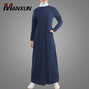 Classic Smart Denim Jilbab Abaya Dubai Style Abaya abbottonato Down Dress turchia Robe Jilbaya abbigliamento islamico