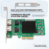 Carte réseau PCIe double port 2,5 G Realtek RTL8125B 2 x RJ45 filaire pour serveur, ordinateur de bureau, NAS