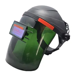 TRQ-Máscara de protección facial para soldar, Color verde o azul, oscurecimiento eléctrico
