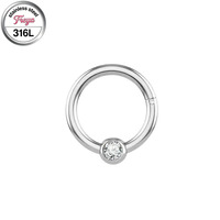 Anneau de nez Freya de haute qualité en acier inoxydable 316L pour femme, piercing de nez segmenté, bijou de mode, boucle d'oreille fine