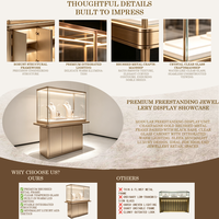 Comptoir de présentation de bijoux de luxe avec éclairage LED, vitrine en verre, armoire de rangement pour bijouteries, montres, boutiques, centres commerciaux