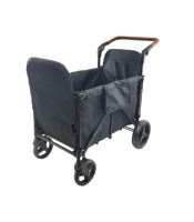 Poussette pliable 2 places pour bébé avec sièges intégrés, roues tout-terrain et auvent pare-soleil, chariot de transport pour enfants en extérieur