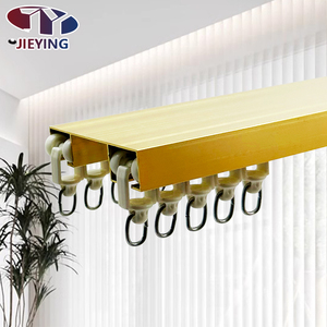 Jieying alto personalizado hogar Oficina decoración oro doble cortina pista cortina barra conjunto aluminio doble cortina riel - Product Image 5