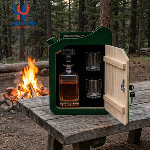 Juego <span class=keywords><strong>de</strong></span> Regalo <span class=keywords><strong>de</strong></span> Decantador <span class=keywords><strong>de</strong></span> Whisky <span class=keywords><strong>de</strong></span> Cristal con Logotipo Personalizado Único, con Vasos <span class=keywords><strong>de</strong></span> Whisky en un Gabinete <span class=keywords><strong>de</strong></span> <span class=keywords><strong>Madera</strong></span> Portátil - Product Image 2