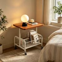 Table d'appoint moderne en métal pour canapé, chariot de rangement mobile pour salon, étagère à roulettes, petite table basse, table d'appoint de maison, organisateur de rangement