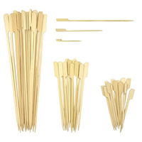 Brochettes à long manche en bambou écologique – Sûres pour les aliments, réutilisables, biodégradables, écologiques, polies, de haute qualité pour le camping et les fêtes