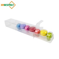 Boîte cadeau en plastique PET transparente pour macarons, biscuits, desserts, personnalisable en 3/6/7 packs, pliable, avec inserts