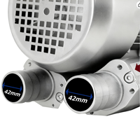 Ventilateur vortex en fonte d'aluminium à faible bruit 0.37KW | Double soufflage et aspiration pour l'aquaculture/traitement des eaux usées/dépoussiérage