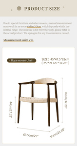 Sedia da Pranzo Kennedy in Legno Massello Naturale con Intreccio in Corda, per Sala da Pranzo, Soggiorno, Caffetteria, Area Ristorante Resort - Product Image 6