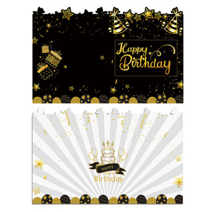 การ์ดอวยพรกระดาษขนาดใหญ่หรูหราเป็นมิตรกับสิ่งแวดล้อม สมุดเยี่ยมขนาดยักษ์ ปั๊มทอง พิมพ์ออฟเซ็ต รูปทรงสี่เหลี่ยมผืนผ้า สำหรับงานวันเกิด - Product Image 5