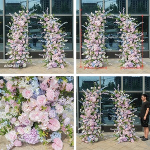 Artificial Pink Lavender Blue Flower <b>Arch</b> silk Rose Floral <b>Frame</b> Arrangement For Wedding Ceremony Backdrop Decor - Product Image 2