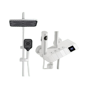Juego de ducha de baño de cascada de precio bajo de buena calidad Blanco 4 Funciones ducha de baño juego completo Mezclador - Product Image 1