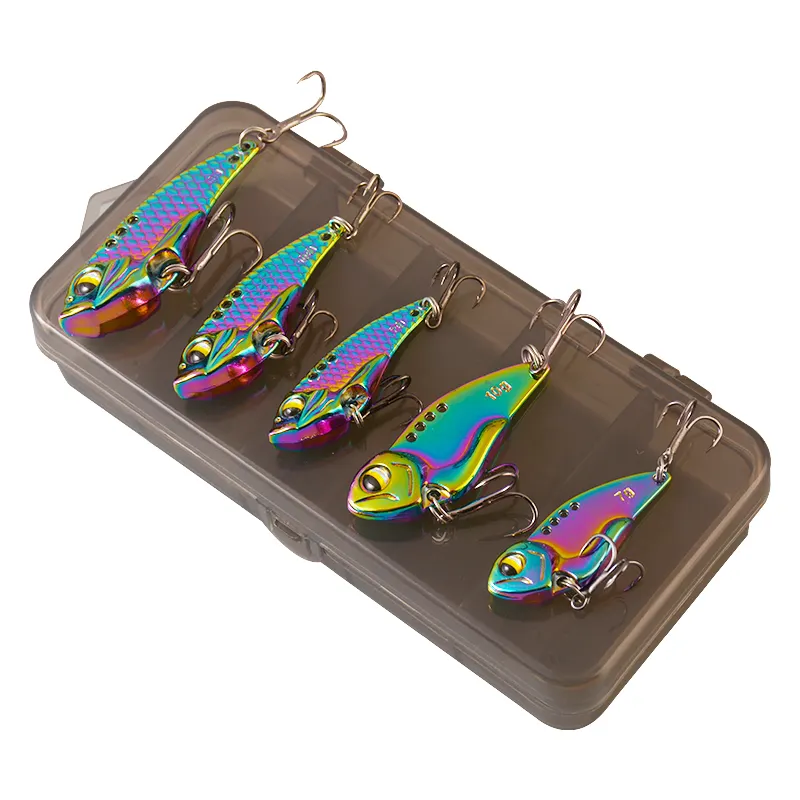 Online Wholesale Colorful 7g/10g/14g Metal VIB Lure Sinking Vibration Jigging Lures Bass Trout Combo set