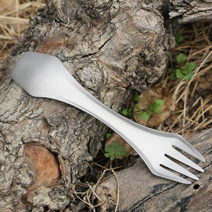 Pure Titanium Eco-Friendly <strong>Fork</strong> and Spoon Sandblasted Surface for Outdoor Camping - Product Image 2
