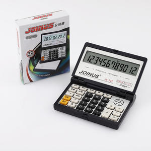 Calculatrice pliable Joinus Js-727 à 12 chiffres avec fonction vocale, portable, fonctionnant sur piles, en ABS noir - Product Image 4
