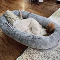 Tempat tidur anjing donat Jumbo ekstra besar XXXL kualitas tinggi furnitur menenangkan musim dingin mewah polos mode donat untuk kucing musim panas Dropshipping