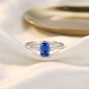 Nuevos Productos al por Mayor, Joyería Fina, Anillo de Diamantes Naturales, Conjunto de Joyería de Zafiro Real, Anillo de Zafiro Natural en Oro Blanco Sólido de 18K - Product Image 6