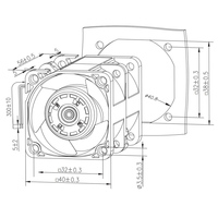 40x40x56mm 24v Brushless DC Cooling Fan Roulement à billes résistant aux hautes températures pour panneau de commande industriel Machine CNC