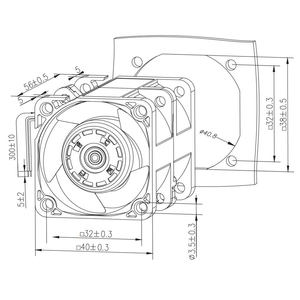 40x40x56 मिमी 24 वी ब्रशलेस डीसी शीतलन प्रशंसक औद्योगिक नियंत्रण कक्ष के लिए उच्च तापमान प्रतिरोधी गेंद - Product Image 3