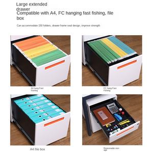 Mobiletto Archivio Inferiore per Scrivania con Tre Cassetti Ignifugo Armadietto Mobile in Ferro con Serratura Design Moderno e Semplice - Product Image 4