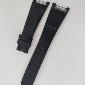 Factory Custom Luxury Leather Strap Multi Color 21.5MM Semi Mat Black Alligator Watch Straps For Patek Philippe