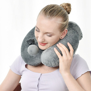 GARIDA <strong>Best</strong> Selling Built-in Push Air Pump U-hump Polyester Inflatable <strong>Pillow</strong> Airplane Travel Neck <strong>Pillow</strong> GCFZ-003 PVC Popular - Product Image 5
