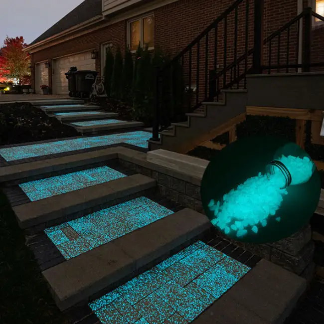 Fluorescence pour pierre de jardin fluorescente verte pierres de couleur peinture de roche galets lumineux pierres lumineuses