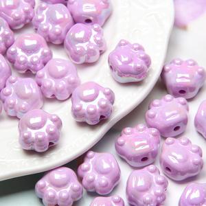 Nouvelles perles de patte de chat en acrylique pour bracelet à bricoler soi-même et fabrication de bijoux de chaîne de téléphone - Product Image 1