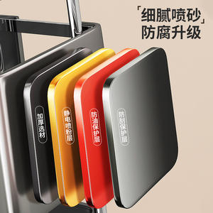 ที่วางมีด Youqin แบบตั้งทรงสี่เหลี่ยม ทนทาน ชั้นวางเก็บของในครัวสำหรับมีดและกรรไกร - Product Image 4