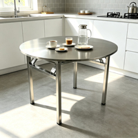 Table à manger pliable en acier inoxydable, design moderne, écologique, durable, résistante à la corrosion, mobilier hôtelier facile à utiliser