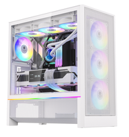 Boîtier de jeu Full Tower avec panneau en maille, fenêtre latérale et support de refroidissement liquide pour cartes mères EATX ATX, bande RGB