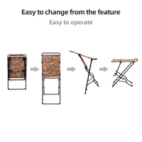 STARRYHEART 2 en 1 Table simple multifonctionnelle Chaise de camping camouflage portable
