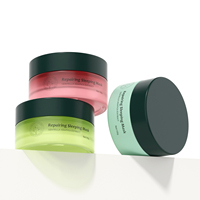 Nouveau pot en verre cosmétique de luxe rond de 100 g pour masque de nuit pour la peau, noir