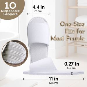Chaussons jetables de luxe pour hôtel, personnalisables avec logo OEM, en polaire corail, semelle EVA souple, recyclables et lavables - Product Image 2