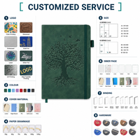 Carnet A5 en cuir végétalien PU suédé avec logo personnalisé, reliure cousue, motif oiseaux, gaufrage, bande élastique et attache stylo – Vente en gros OEM
