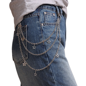 โซ่คาดเอวโลหะลายดาวฮิปฮอป หลายชั้น รูปดาวห้าแฉกแบบโปร่ง สำหรับผู้ชายและผู้หญิง สวมใส่ได้ทุกวัน ทำจากสังกะสี - Product Image 2