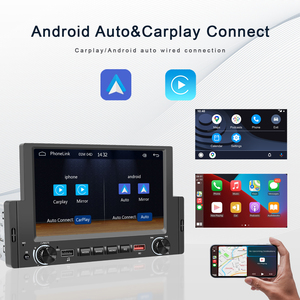Podofo 1 DIN 6.2 ''đài phát thanh xe hơi có dây Carplay <span class=keywords><strong>Android</strong></span> Auto Car MP5 Máy nghe nhạc BT FM USB sạc nhanh bên ngoài Microphone thiết kế mới - Product Image 2