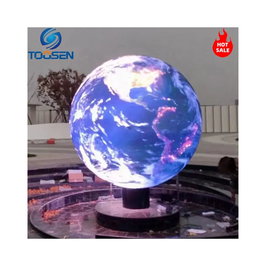 Toosen layar tampilan LED bola dunia Diameter 2M layar bola Led berbentuk bola untuk pameran luar ruangan