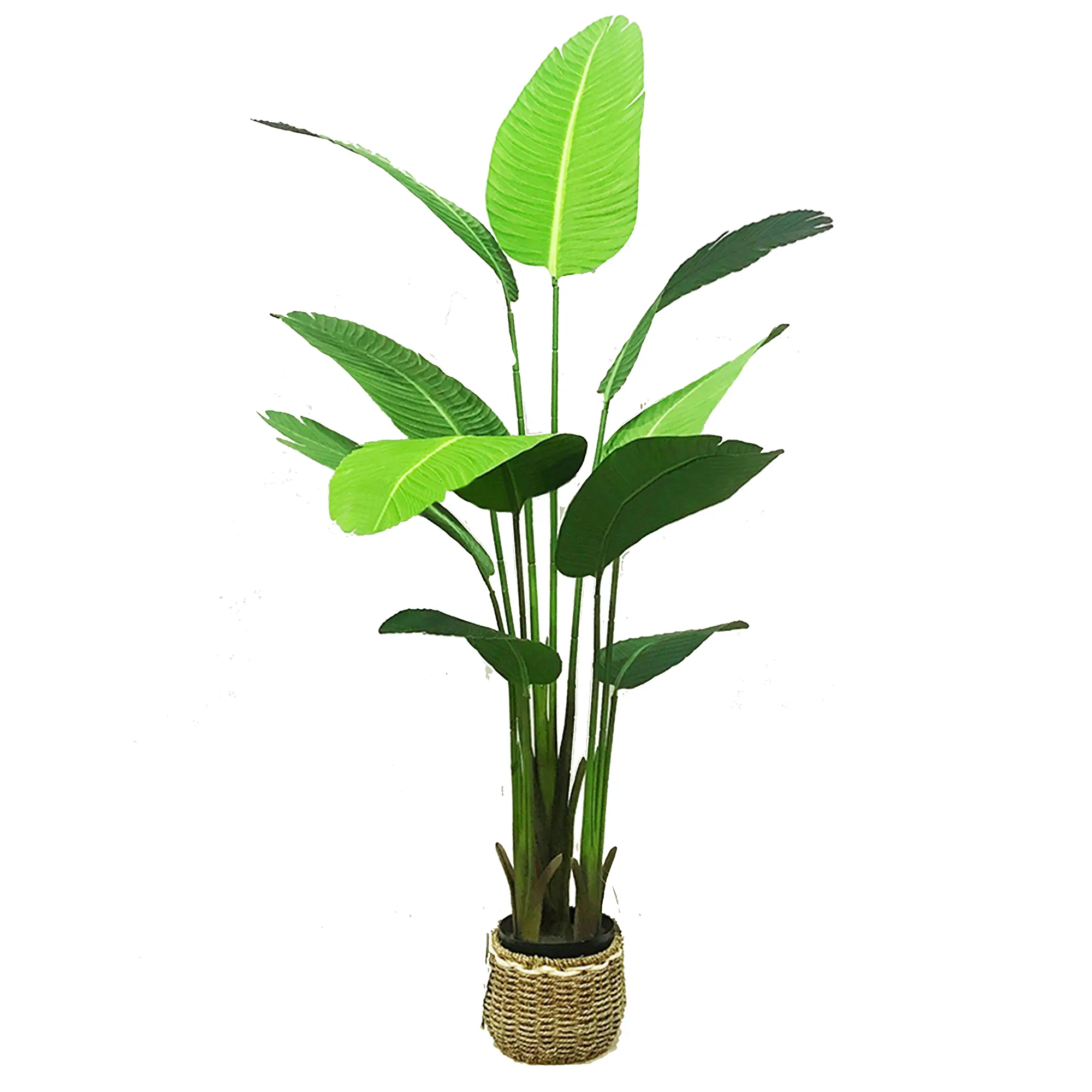 160cm 10 leaves Artificial Tree Bird of Paradise Plant Tropical Palm Tree Potted Plant for Indoor Outdoor Decor
