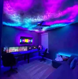 Lampada a <span class=keywords><strong>Soffitto</strong></span> a Forma di Nuvola con Controllo APP, Luce Stroboscopica Dimmerabile, Design Moderno Fai-da-Te, Decorazione per Camera, Lampada RGB a Nuvola - Product Image 1