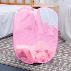 Cesto de Ropa Sucia Plegable Portátil de Malla con Asas, Fácil de Abrir, para Ropa Sucia y Juguetes de Bebé, Hecho de Poliéster - Product Image 3