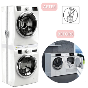 Kit universel d'empilage pour lave-linge et sèche-linge, avec étagère, sangle à cliquet et tapis antidérapants pour salle de bain - Product Image 4