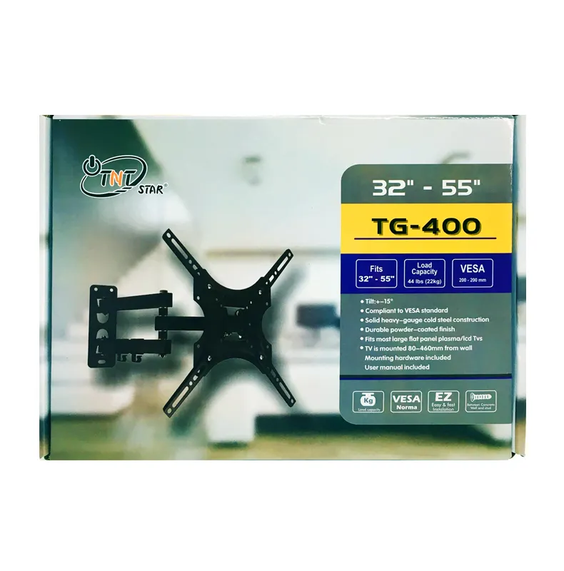 TNT Star TG-400 LED/LCD/PDP/フラットパネルTVウォールマウント32 "-55" ブラックユニバーサルTVウォールマウントテレビブラケットに適しています