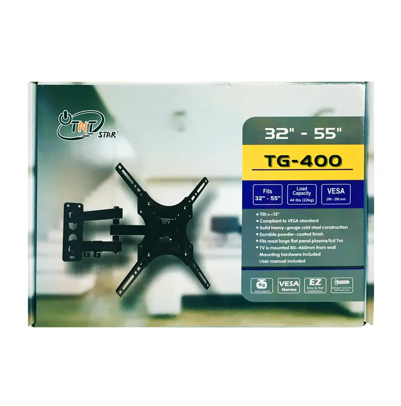 Suporte de televisão tnt star TG-400 led/lcd/pdp/plana, para tv, 32 "-55", preto, universal, suporte de televisão