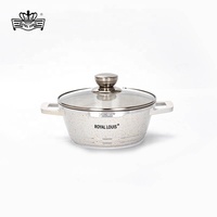 Ensemble de Cuisson de 16 Pièces Grande Vente Antiadhésif en Pierre Marbrée avec Gants Isolés, Batterie de Cuisine Antiadhésive en Granit