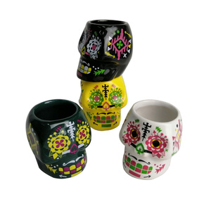 Mini tasses à bière en céramique de 2oz, <span class=keywords><strong>petit</strong></span> <span class=keywords><strong>verre</strong></span> à liqueur, tasse à Cocktail, crâne, <span class=keywords><strong>verre</strong></span> à Shot - Product Image 1