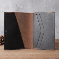 Portefeuille de voyage en cuir véritable Crazy Horse pour passeport et documents, vente flash