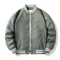 Blouson de baseball simple à ressort en nylon pour hommes personnalisé OEM